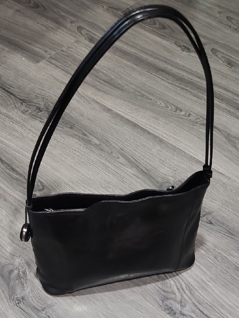Classic Vintage Black Monsac Leather Shoulder Bag